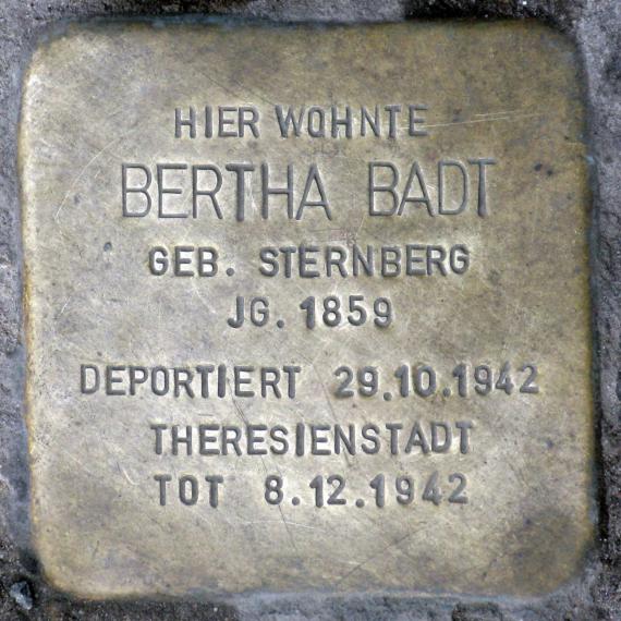 Stolperstein.Friedrichshain.Frankfurter Allee 104.Bertha Badt.8148