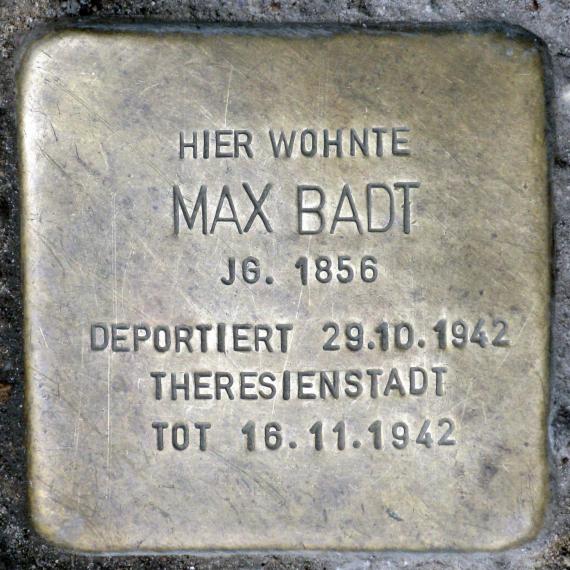 Stolperstein.Friedrichshain.Frankfurter Allee 104.Max Badt.8145