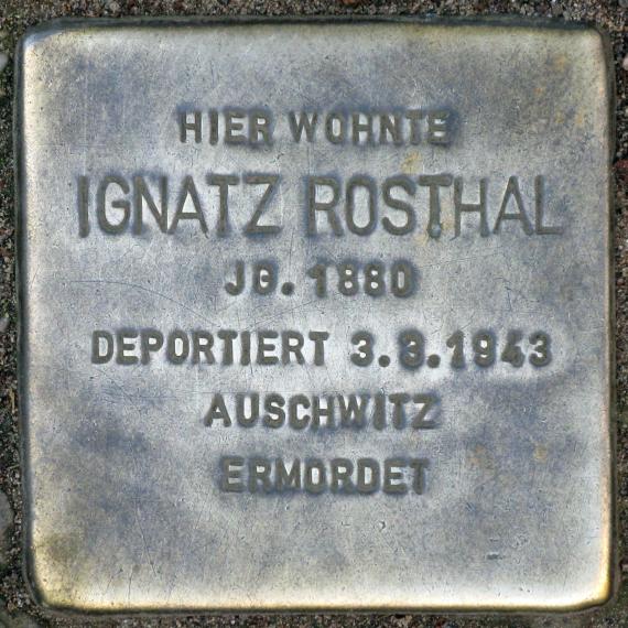 Stolperstein.Friedrichshain.Gryphiusstraße.18.Ignatz Rosthal.6524
