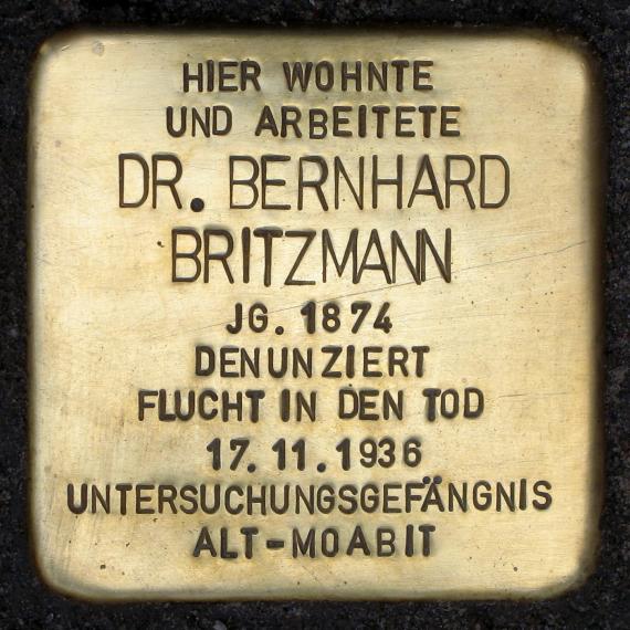 Stolperstein.Friedrichshain.Gubener Straße 36.Bernhard Britzmann.0216