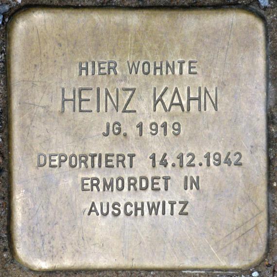 Stolperstein.Friedrichshain.Lange Straße 27.Heinz Kahn.7561