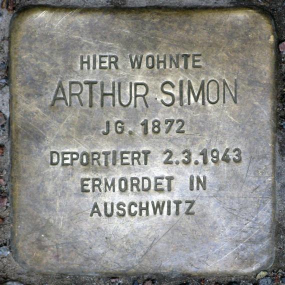 Stolperstein.Friedrichshain.Libauer Straße 6.Arthur Simon.8075