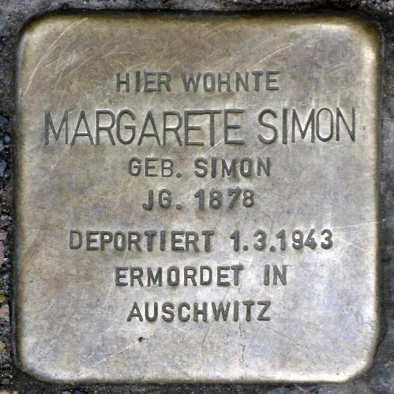 Stolperstein.Friedrichshain.Libauer Straße 6.Margarete Simon.8076