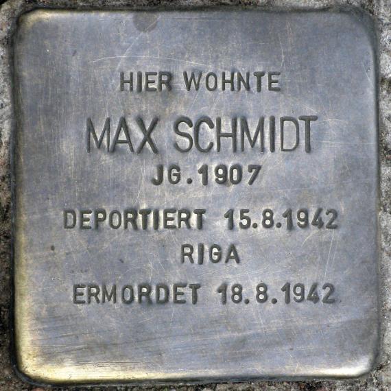 Stolperstein.Friedrichshain.Lichtenberger Straße 40.Max Schmidt.6276