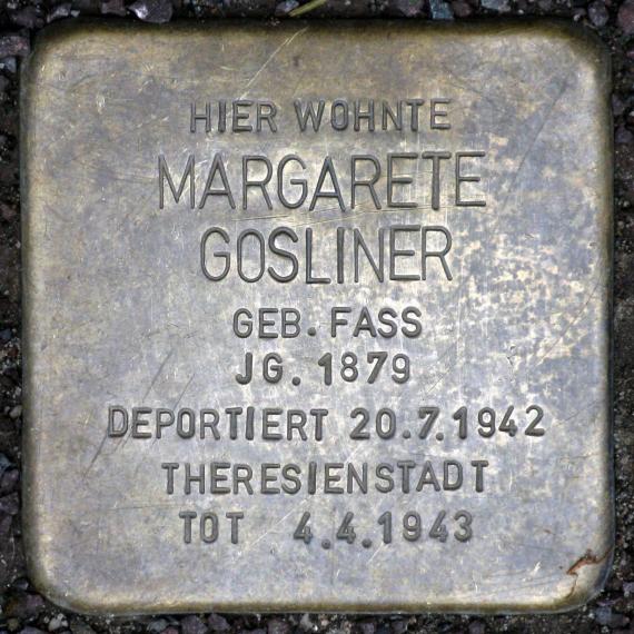 Stolperstein.Friedrichshain.Matternstraße 5.Margarete Gosliner.7851