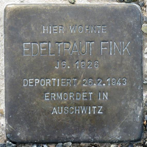 Stolperstein.Friedrichshain.Mollstraße 30.Edeltraut Fink.7712