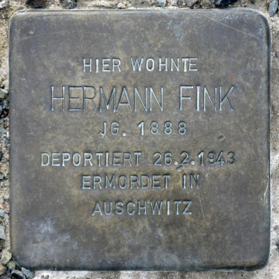 Stolperstein.Friedrichshain.Mollstraße 30.Hermann Fink.7702