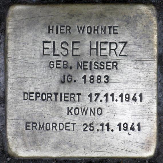 Stolperstein.Friedrichshain.Neue Bahnhofstraße 29.Else Herz.8016