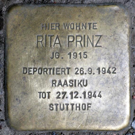 Stolperstein.Friedrichshain.Niederbarnimstraße 7.Rita Prinz.7921