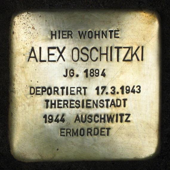 Stolperstein.Friedrichshain.Oderstraße 9.Alex Oschitzki.0169