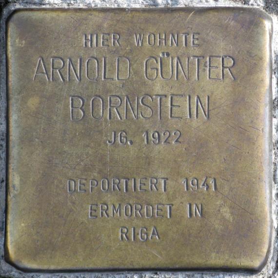 Stolperstein.Friedrichshain.Petersburger Straße 63.Arnold Günter Bornstein.6482