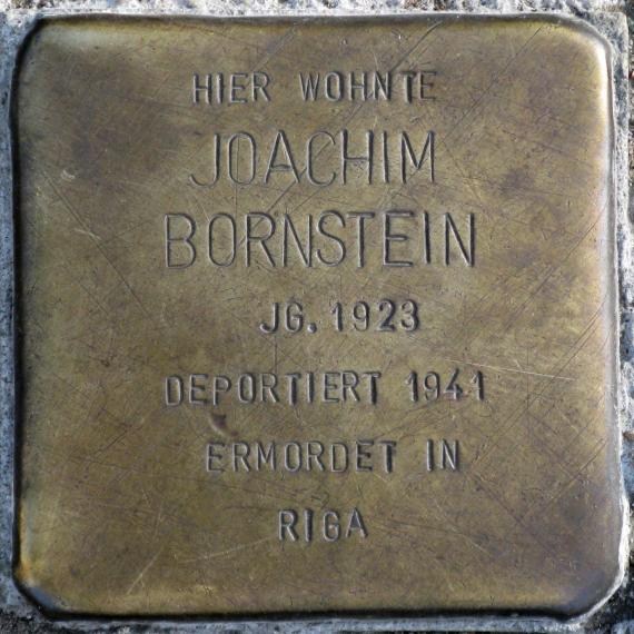 Stolperstein.Friedrichshain.Petersburger Straße 63.Joachim Bornstein.6485