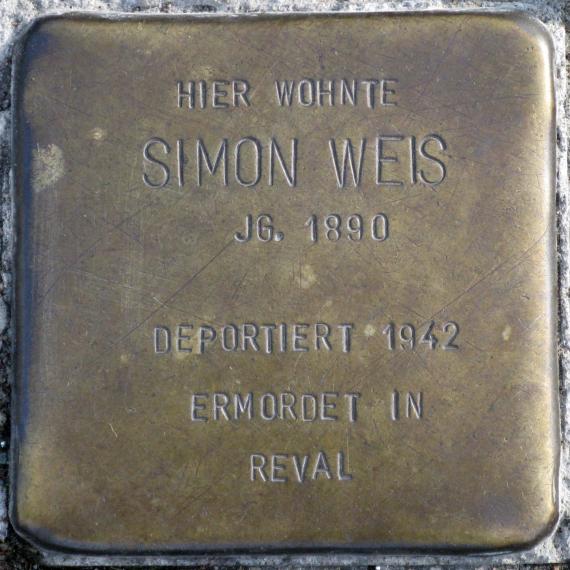Stolperstein.Friedrichshain.Petersburger Straße 63.Simon Weis.6487