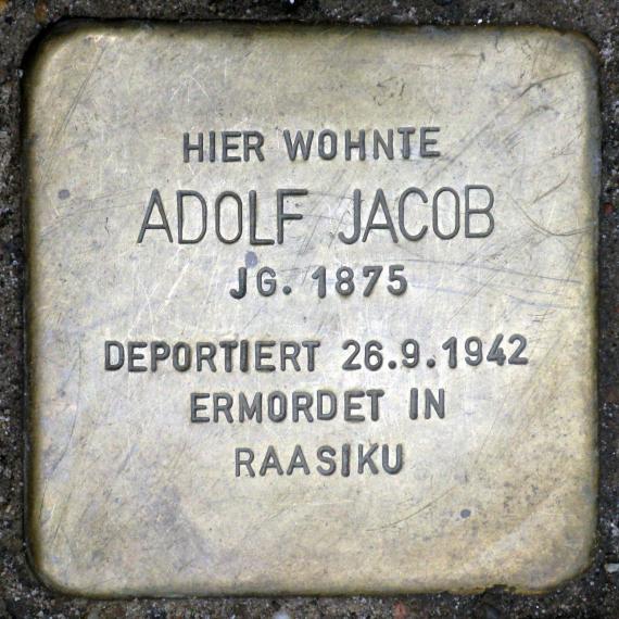 Stolperstein.Friedrichshain.Richard-Sorge-Straße 34.Adolf Jacob.7796