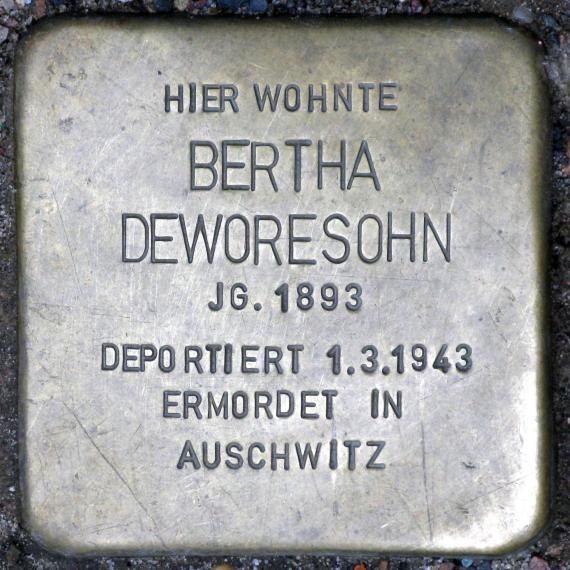 Stolperstein.Friedrichshain.Richard-Sorge-Straße 34.Bertha Deworesohn.7789