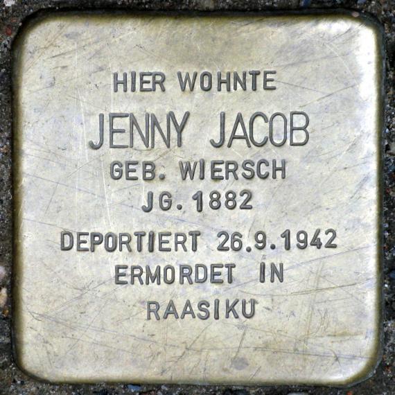 Stolperstein.Friedrichshain.Richard-Sorge-Straße 34.Jenny Jacob.7799