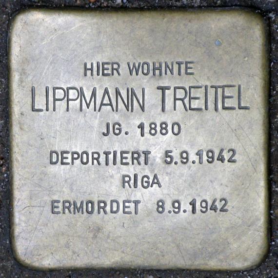 Stolperstein.Friedrichshain.Richard-Sorge-Straße 34.Lippmann Treitel.7781