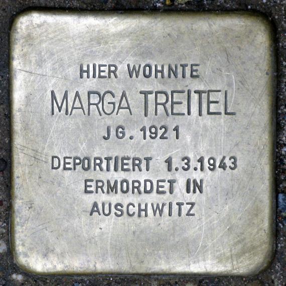 Stolperstein.Friedrichshain.Richard-Sorge-Straße 34.Marga Treitel.7792