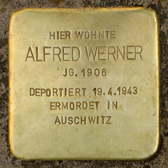 Stolperstein.Friedrichshain.Rigaer Straße 67.Alfred Werner.0139