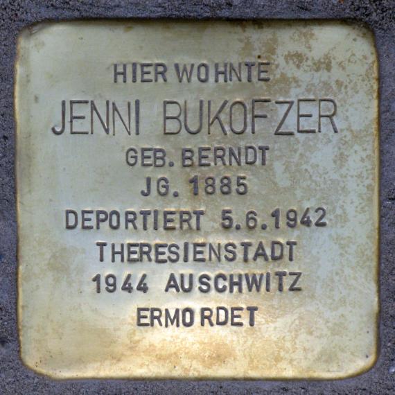 Stolperstein.Friedrichshain.Rigaer Straße 80.Jenni Bukofzer.5660