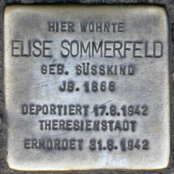 Stolperstein.Friedrichshain.Sonntagstraße 29.Elise Sommerfeld.6534