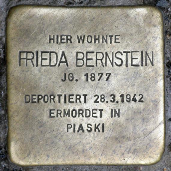 Stolperstein.Friedrichshain.Sonntagstraße 5.Frieda Bernstein.8031
