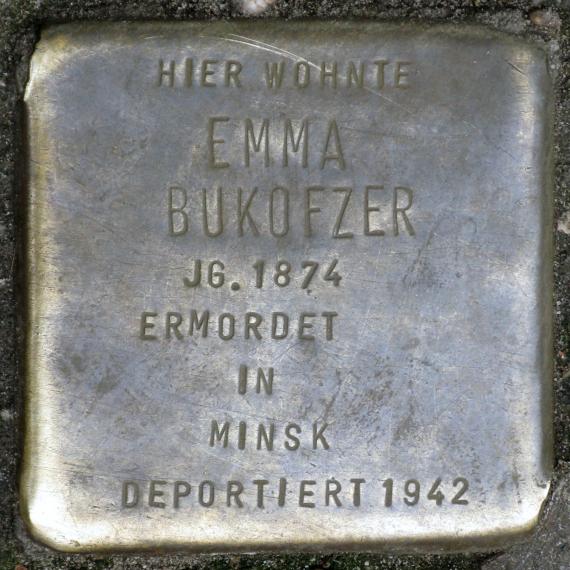 Stolperstein.Friedrichshain.Straße der Pariser Kommune 36.Emma Bukofzer.6347