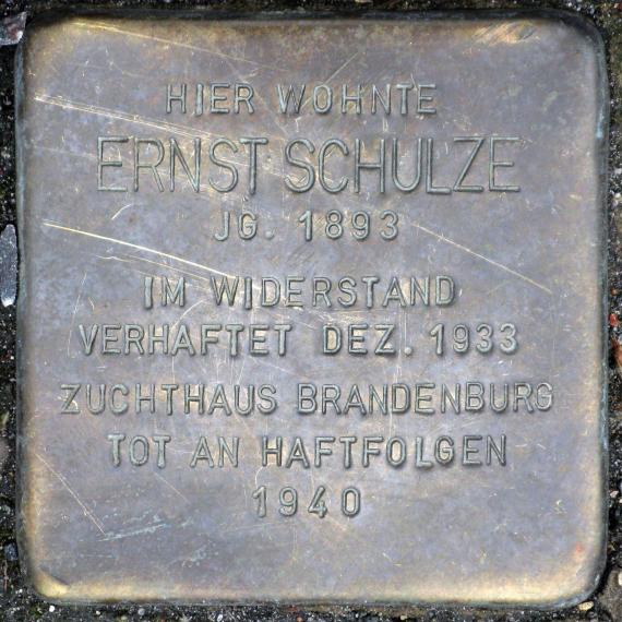 Stolperstein.Friedrichshain.Strausberger Platz.Ernst.Schulze.7638