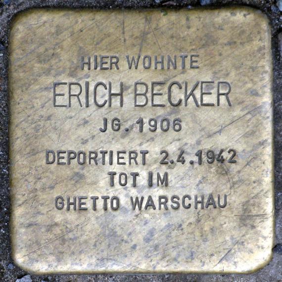 Stolperstein.Friedrichshain.Warschauer Straße 61.Erich Becker.8101