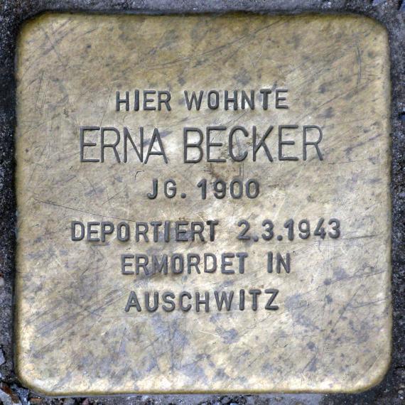 Stolperstein.Friedrichshain.Warschauer Straße 61.Erna Becker.8098