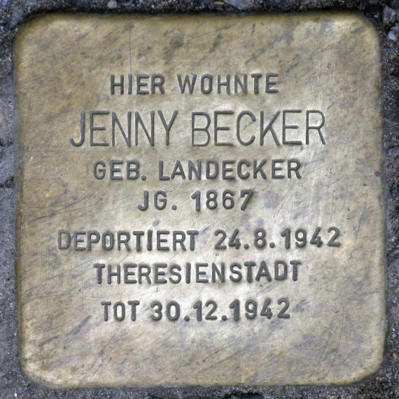 Stolperstein.Friedrichshain.Warschauer Straße 61.Jenny Becker.8094