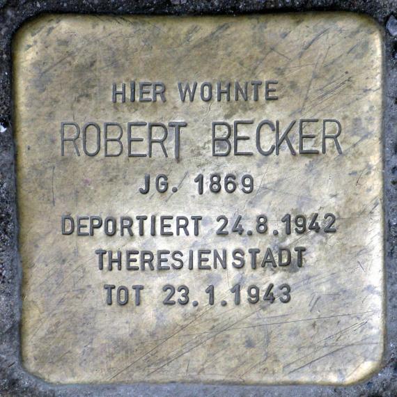 Stolperstein.Friedrichshain.Warschauer Straße 61.Robert Becker.8091