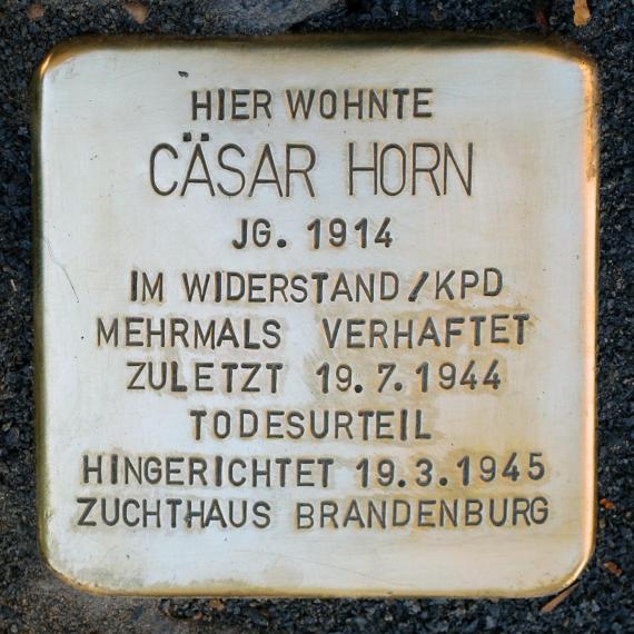 Stolperstein.Gesundbrunnen.Jasmunder Straße 13.Cäsar Horn.4972