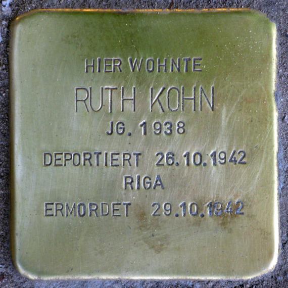 Stolperstein.Köpenick.Mahlsdorfer Straße 94.Ruth Kohn.5479