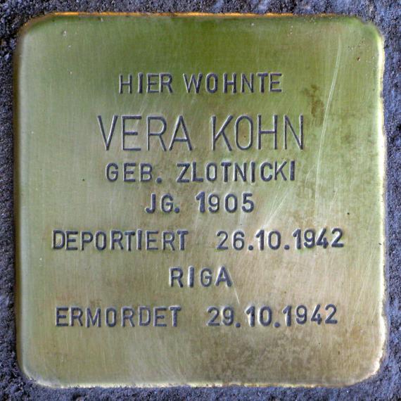Stolperstein.Köpenick.Mahlsdorfer Straße 94.Vera Kohn.5476