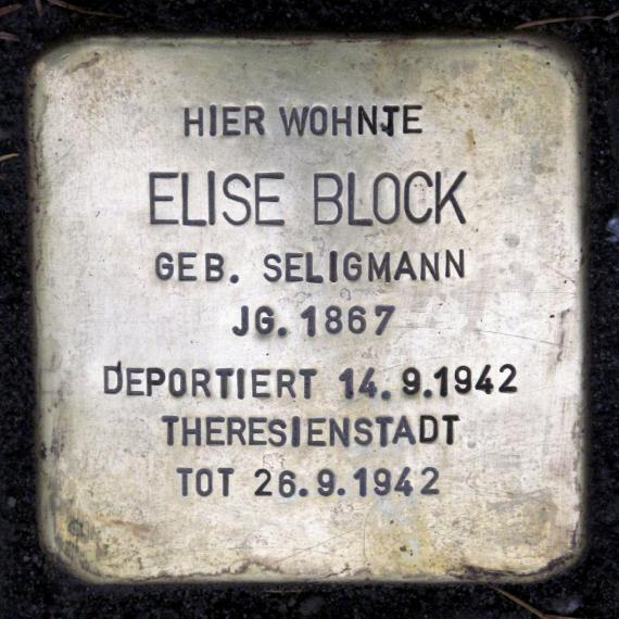 Stolperstein.Kaulsdorf.Leopoldstraße 32.Elise Block.1272