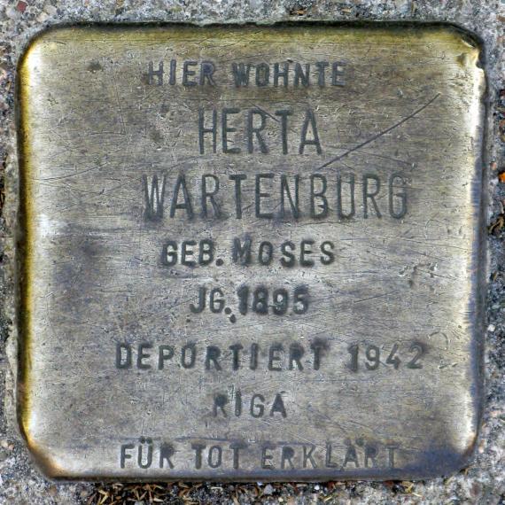 Stolperstein.Lichtenberg.Frankfurter Allee 172.Herta Wartenburg.4802