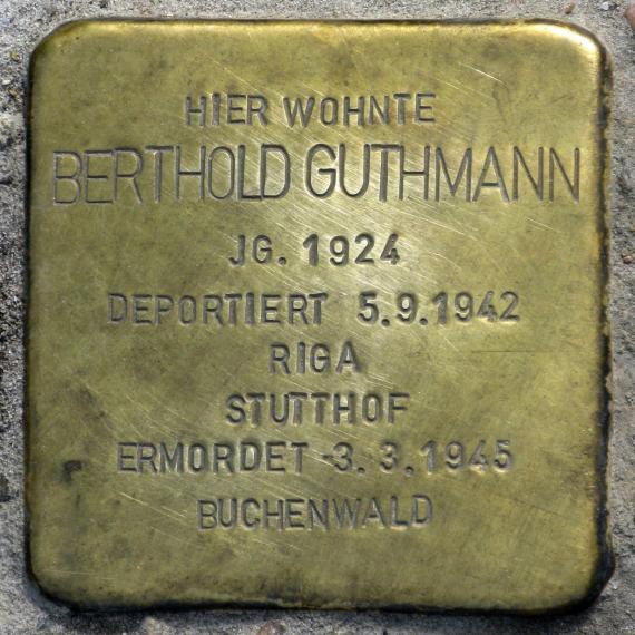 Stolperstein.Mahlsdorf.Lemkestraße 156.Berthold Guthmann.4293