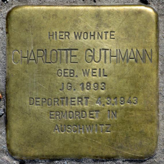 Stolperstein.Mahlsdorf.Lemkestraße 156.Charlotte Guthmann.4292