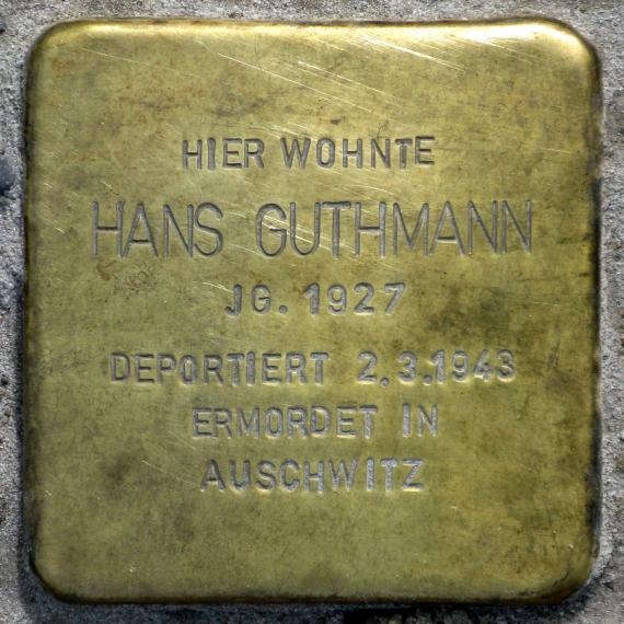 Stolperstein.Mahlsdorf.Lemkestraße 156.Hans Guthmann.4298