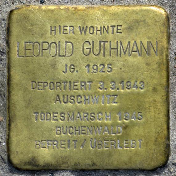 Stolperstein.Mahlsdorf.Lemkestraße 156.Leopold Guthmann.4296