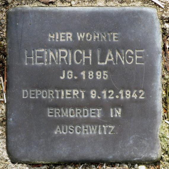 Stolperstein.Mahlsdorf.Lohengrinstraße 2.Heinrich Lange.4325