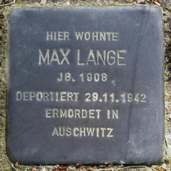 Stolperstein.Mahlsdorf.Lohengrinstraße 2.Max Lange.4321