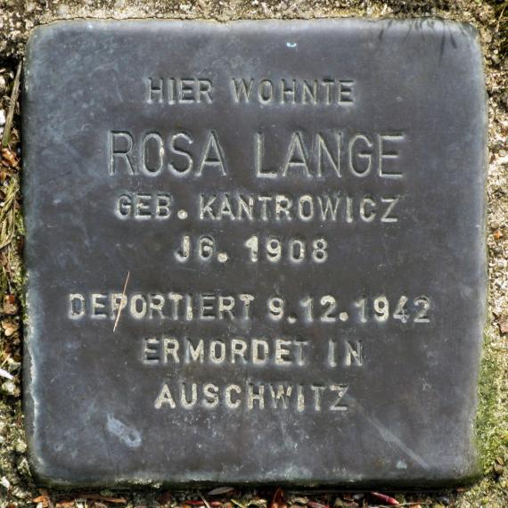 Stolperstein.Mahlsdorf.Lohengrinstraße 2.Rosa Lange.4328