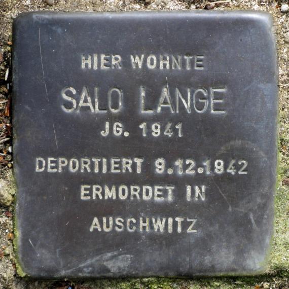 Stolperstein.Mahlsdorf.Lohengrinstraße 2.Salo Lange.4337