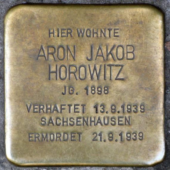 Stolperstein.Mitte.Alte Schönhauser Straße 23 24.Aron Jakob Horowitz.5331