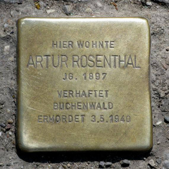 Stolperstein.Mitte.Brunnenstraße 14.Artur Rosenthal.3383