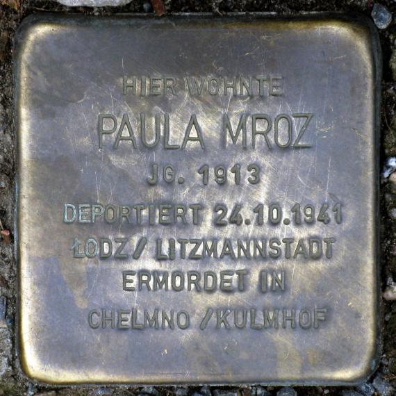 Stolperstein.Mitte.Chausseestraße 44.Paula Mroz.1609