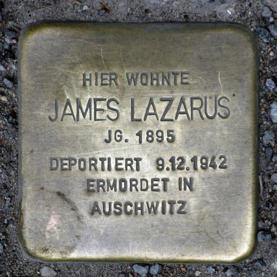 Stolperstein.Mitte.Gartenstraße 114.James Lazarus.3945