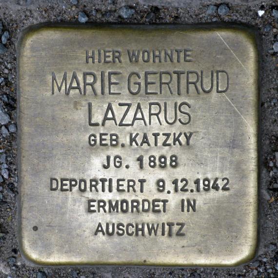 Stolperstein.Mitte.Gartenstraße 114.Marie Gertrud Lazarus.3949